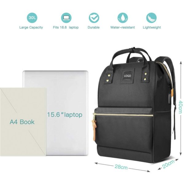 Multi Occasional Backpack for Laptop  in Bulk Black - Image 4