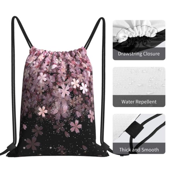 Cherry Blossom Drawstring Bag- Sackpack Daypack Lightweight Wholesale - Image 2