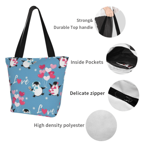 Cute Duffle Bag- Penguin Pattern Tote Bag For Teens - Image 4