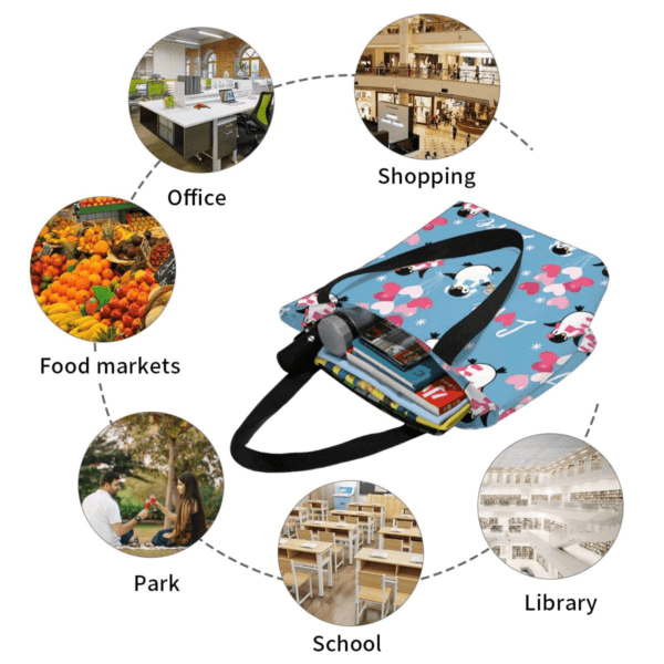 Cute Duffle Bag- Penguin Pattern Tote Bag For Teens - Image 3
