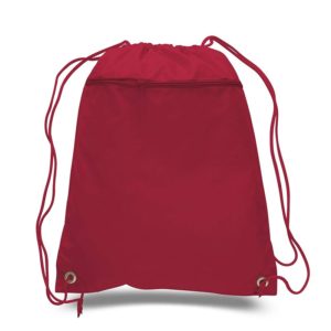 Drawstring Backpack with Zipper