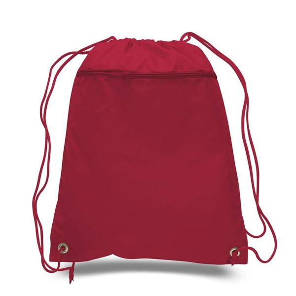 Drawstring Backpack with Zipper