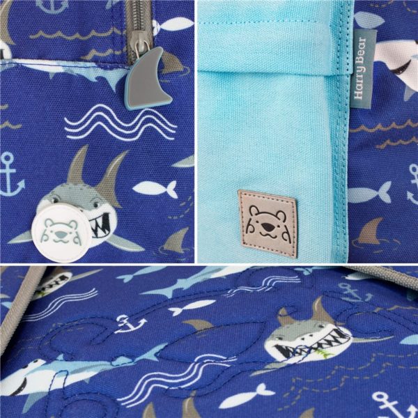 Shark Pattern Fashion Kids Backpack with Inner Pockets Wholesale - Image 4