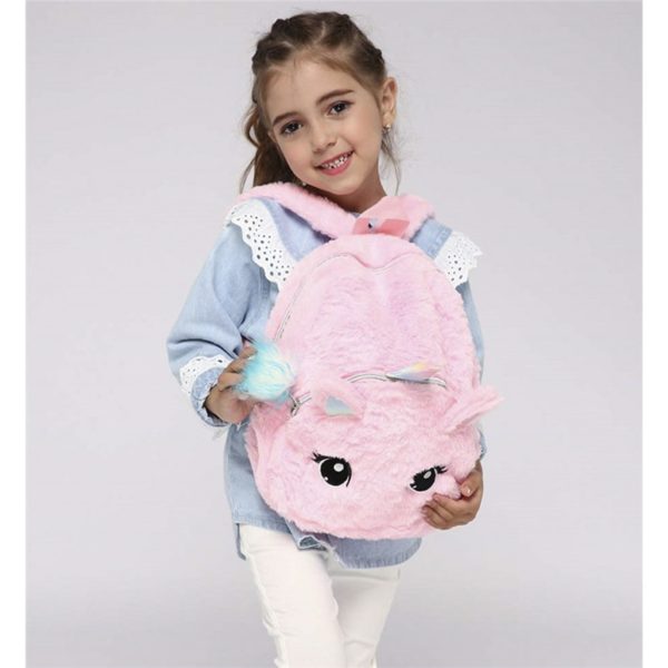 Unicorn Fluffy Kid's Toddler Backpack Unisex DIY - Image 4