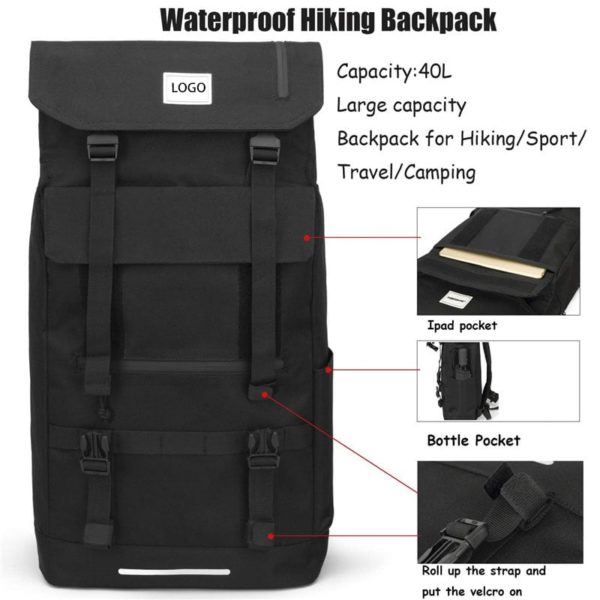 Large Size Vintage Roll Top Laptop Backpack Wholesale - Image 4