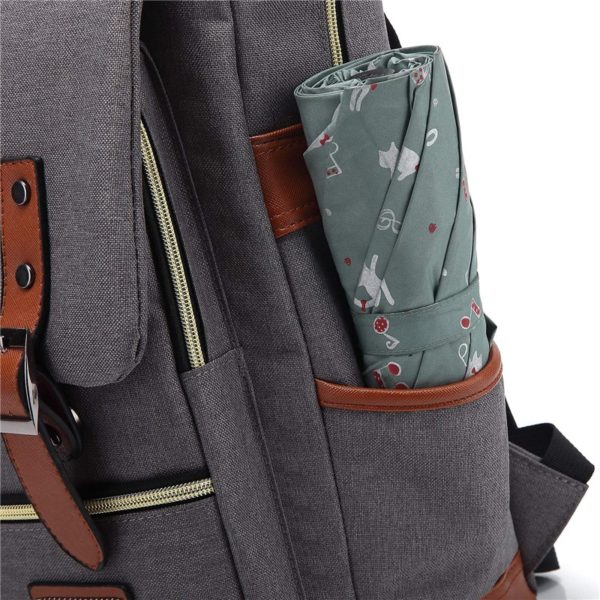 Rivet Leather Laptop Backpack in Bulk Purple - Image 4