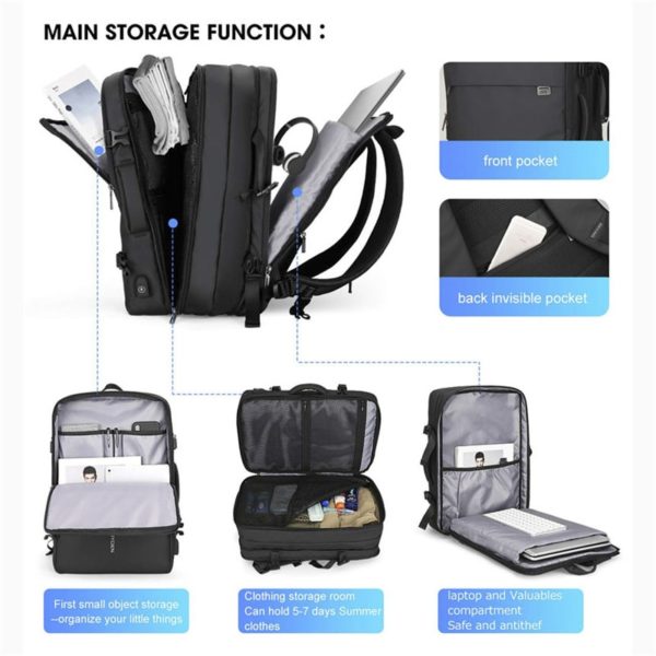 Flight-Approved Expandable Laptop Backpack Customized - Image 2