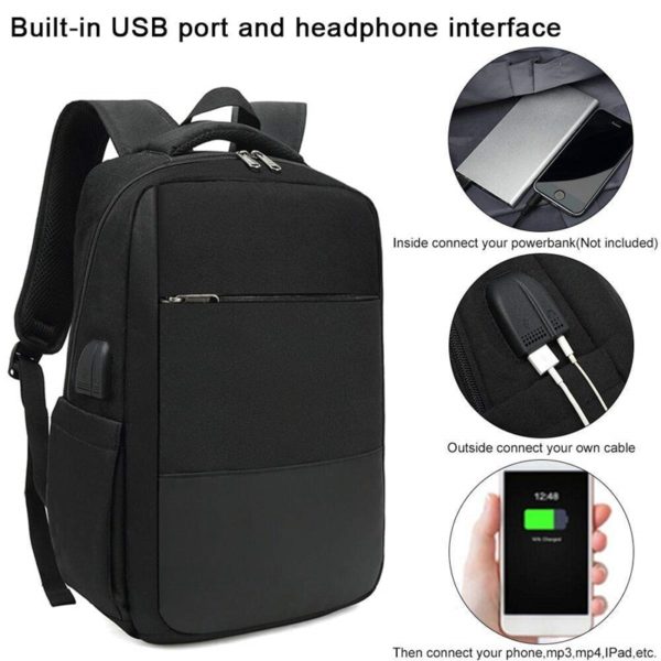Large Capacity Customized Laptop Backpack with Earphone Hole - Image 3