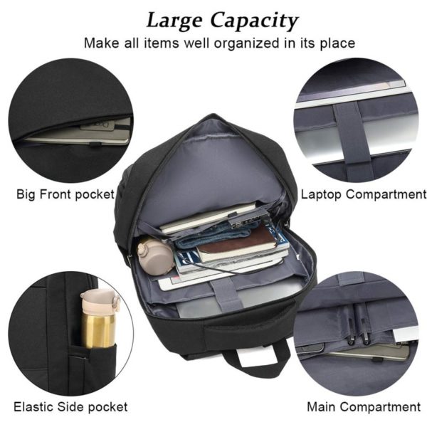 Large Capacity Customized Laptop Backpack with Earphone Hole - Image 4