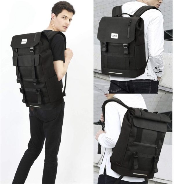 Large Size Vintage Roll Top Laptop Backpack Wholesale - Image 2