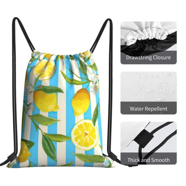 Lemon Drawstring Bag- Italian Summer Lemon Wholesale - Image 2