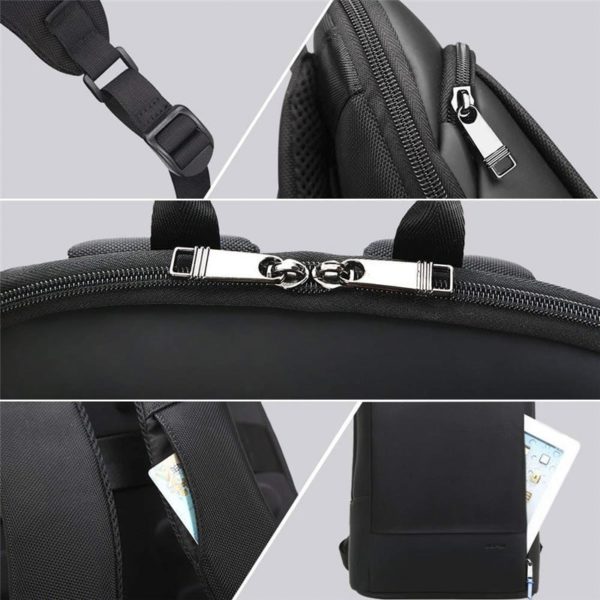 Black Slim Thin Laptop Backpack Lightweight in Bulk - Image 4