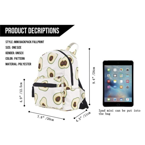 Small Size Avocado Kids Backpack Unisex DIY - Image 3