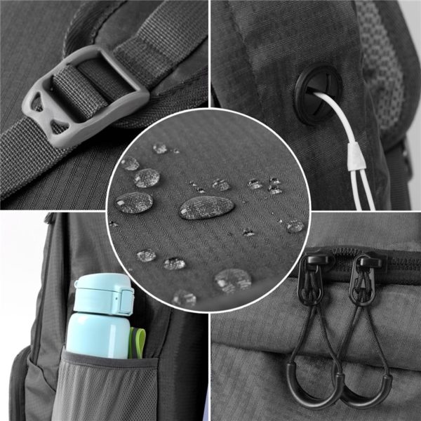 Black Multi-functional Laptop Backpack Back To School - Image 2