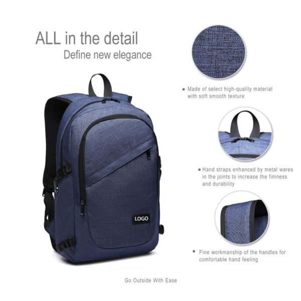 Navy Blue OEM Rucksack Laptop Backpack - Image 2