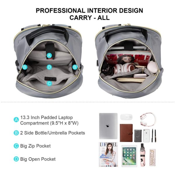 Quilted Stylish Purse Laptop Backpack Wholesale - Image 4