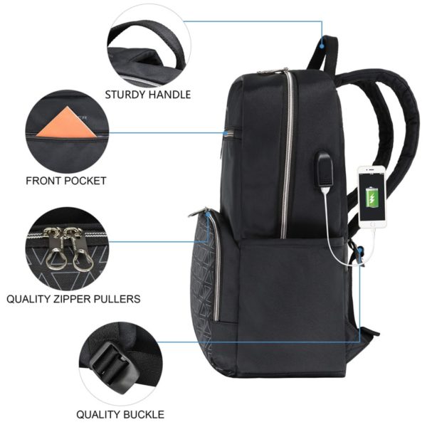Stylish Water-repellent Nylon Laptop Backpack in Bulk - Image 3