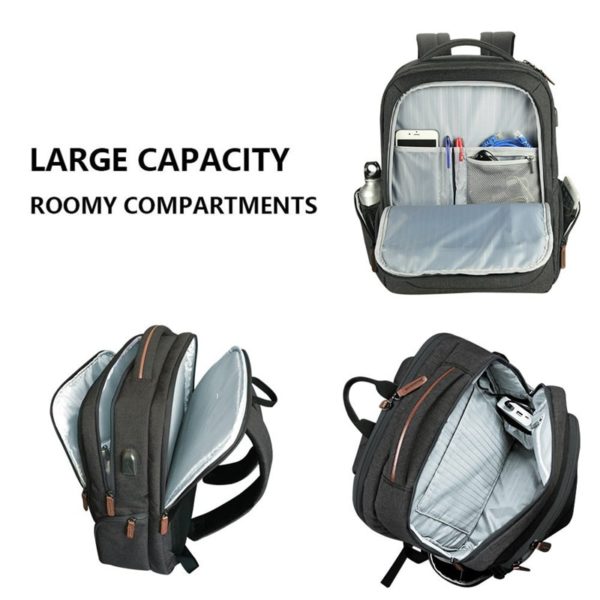 Classic Black Water-repellent DIY Laptop Backpack - Image 3