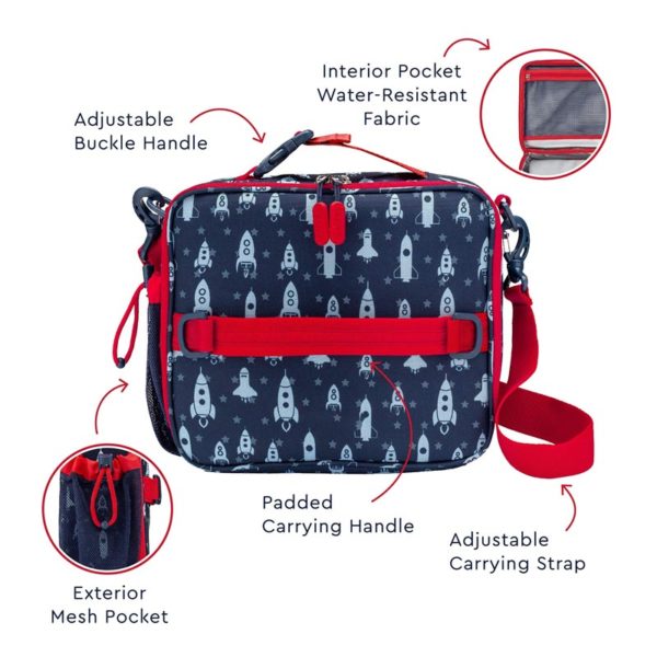 Rocket Pattern Lunch Bag- Double Insulated Durable Water-Resistant - Image 2