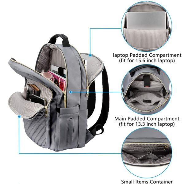 Quilted Stylish Purse Laptop Backpack Wholesale - Image 2