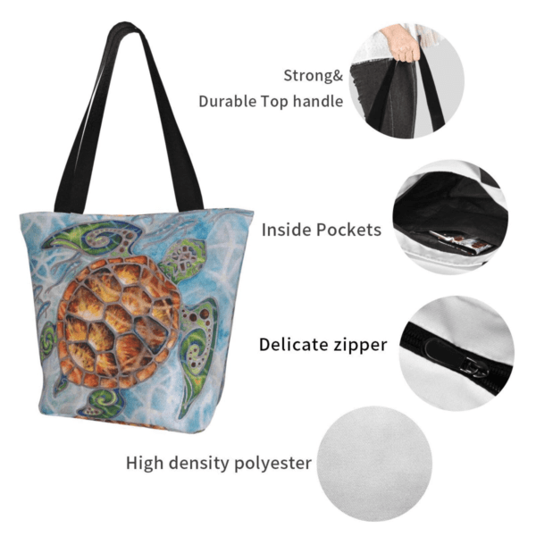 Tote Duffle Bag- Sea Turtle Pattern Casual DIY - Image 3
