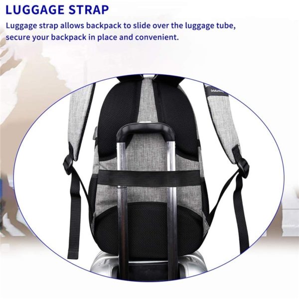 Backpack with Anti Theft Lock- Multiple Compartments Luggage Strap - Image 2