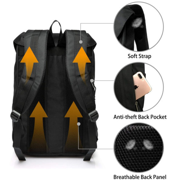Black leather Backpack- Multi occasional durable bag - Image 3