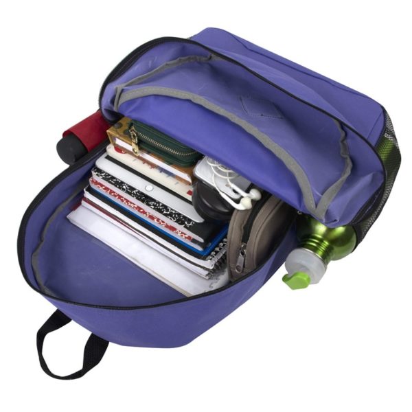 College Students Backpack- Purple Customized Durable Straps - Image 4