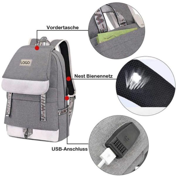 Korean Style Kids Backpack for School with Front Pockets Wholesale - Image 3