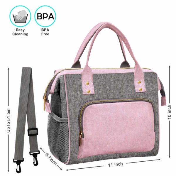 Pink Cooler Bag- Leak Proof Adjustable Strap Wholesale - Image 4