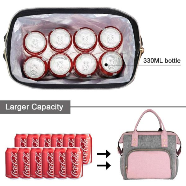 Pink Cooler Bag- Leak Proof Adjustable Strap Wholesale - Image 3