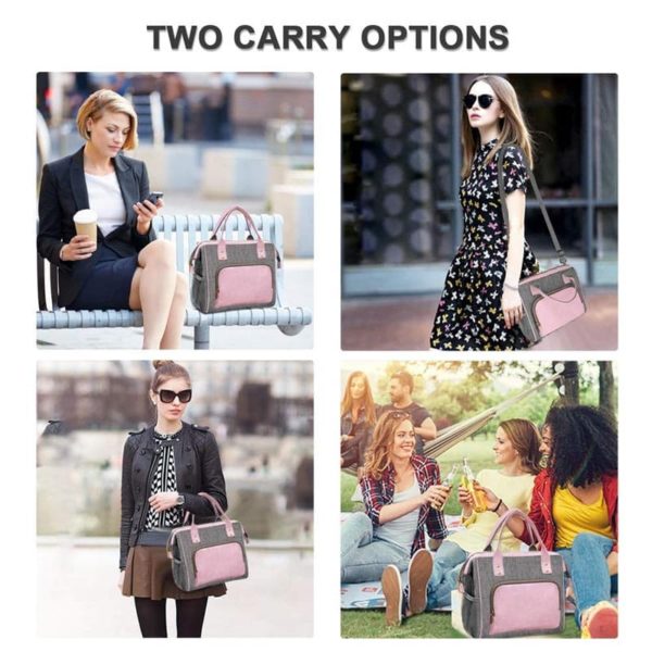 Pink Cooler Bag- Leak Proof Adjustable Strap Wholesale - Image 2