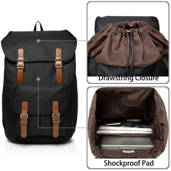 Black leather Backpack- Multi occasional durable bag - Image 2
