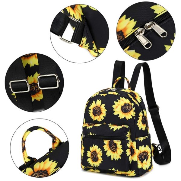 Sunflower Pattern Backpack- Medium Size For Women Wholesale - Image 2