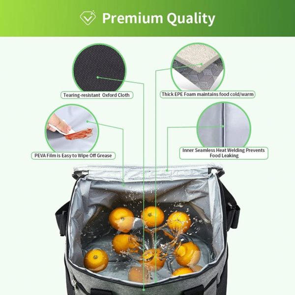 Customized Crossbody Cooler Bag- Gray Insulated Bag for Work - Image 3