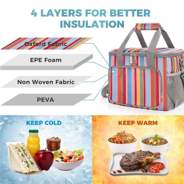 Rainbow Cooler Bag- Crossbody Lunch Tote Casual Wholesale - Image 4