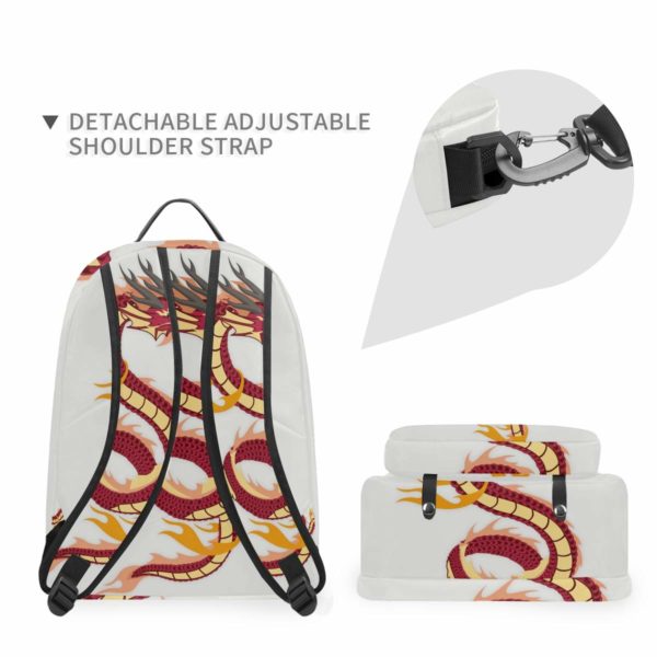 Chinese Dragon School Bag- Wholesale Durable Backpack with Large Main Compartment - Image 2