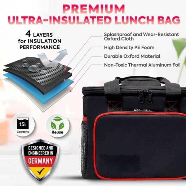Slim Pocket Cooler Bag- Splash Proof Extendable Lunch Bag Wholesale - Image 2