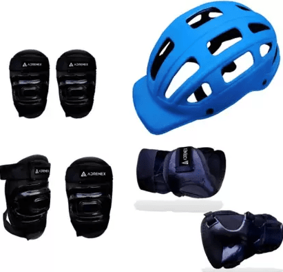 shinguards and helmet