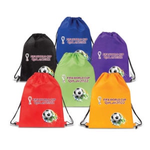 Football themed drawstring backpack