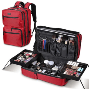 Red makeup backpack sturdy mainbody OEM