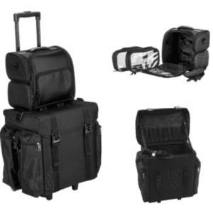 Travel makeup backpack with luggage strap