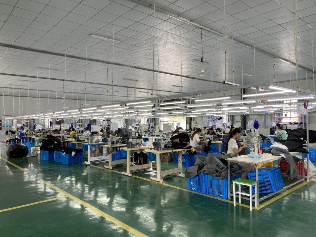drawstring backpack production line