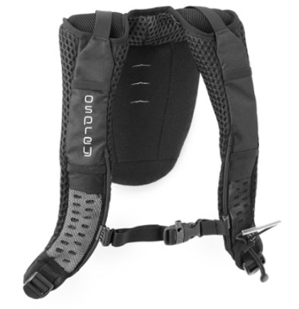 Padded straps of a laptop backpack